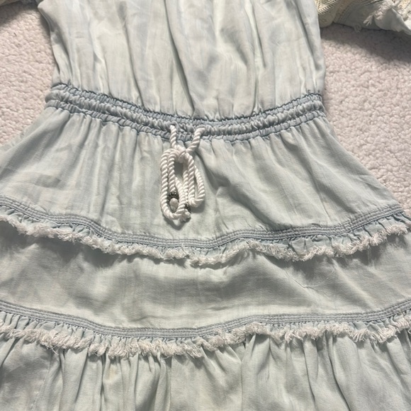 Ramy Brook Off The Shoulder Light Blue Tiered Mini Dress - Picture 5 of 6